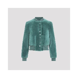 Alexander McQueen Cropped Shearling Bomber Jacket