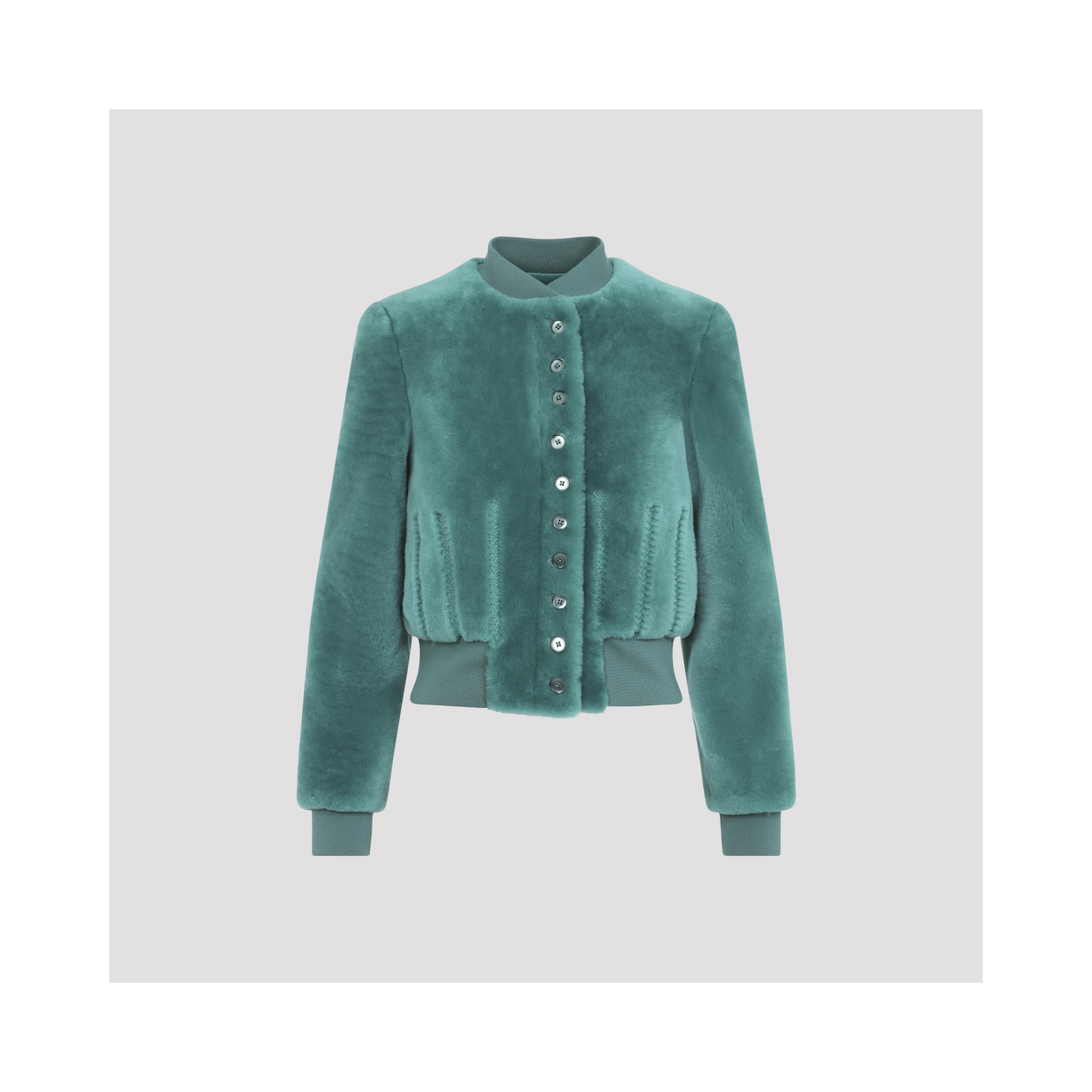 Alexander McQueen Cropped Shearling Bomber Jacket