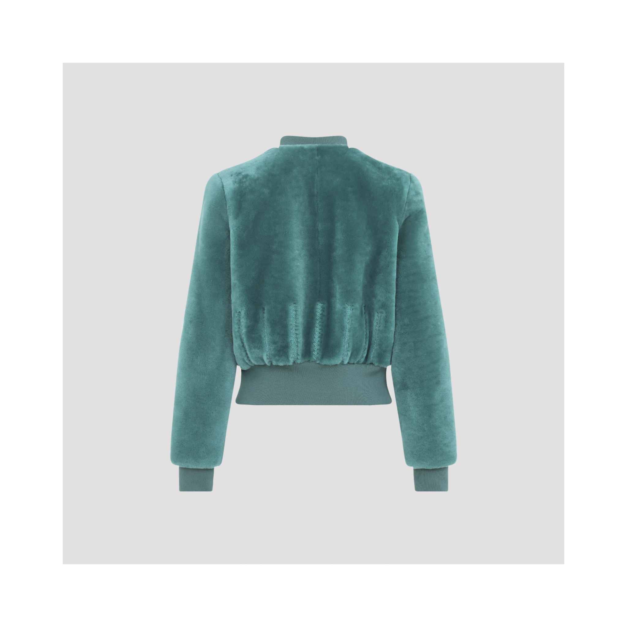 Alexander McQueen Cropped Shearling Bomber Jacket