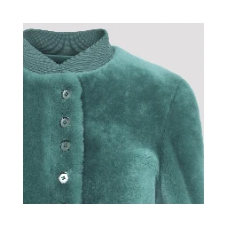 Alexander McQueen Cropped Shearling Bomber Jacket