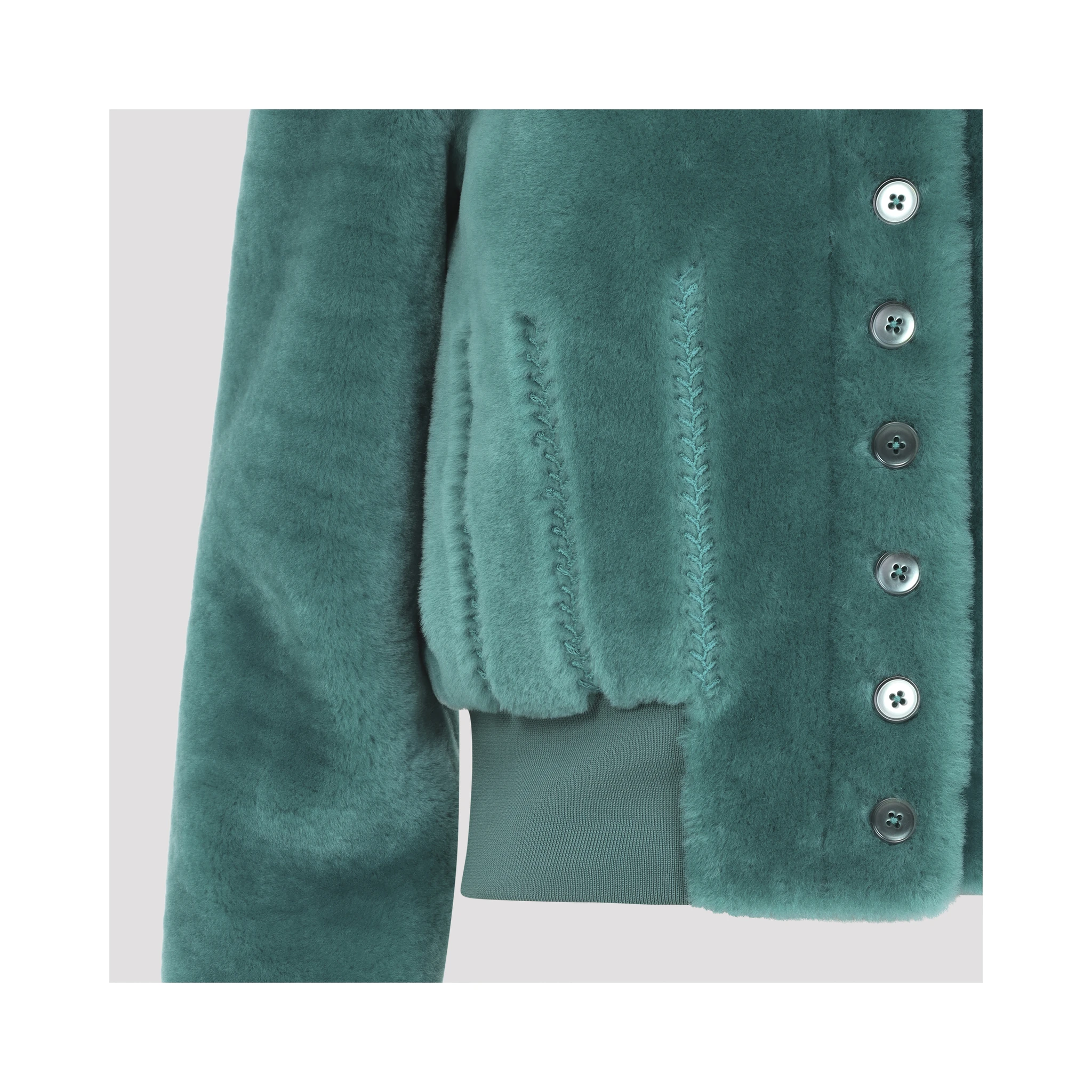 Alexander McQueen Cropped Shearling Bomber Jacket