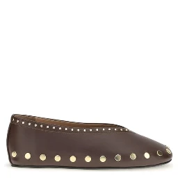 Brown Cotton Ballet Flats