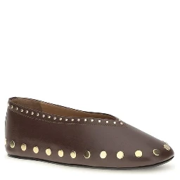 Brown Cotton Ballet Flats