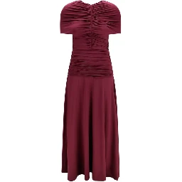 Bordeaux Viscose Casual Dress