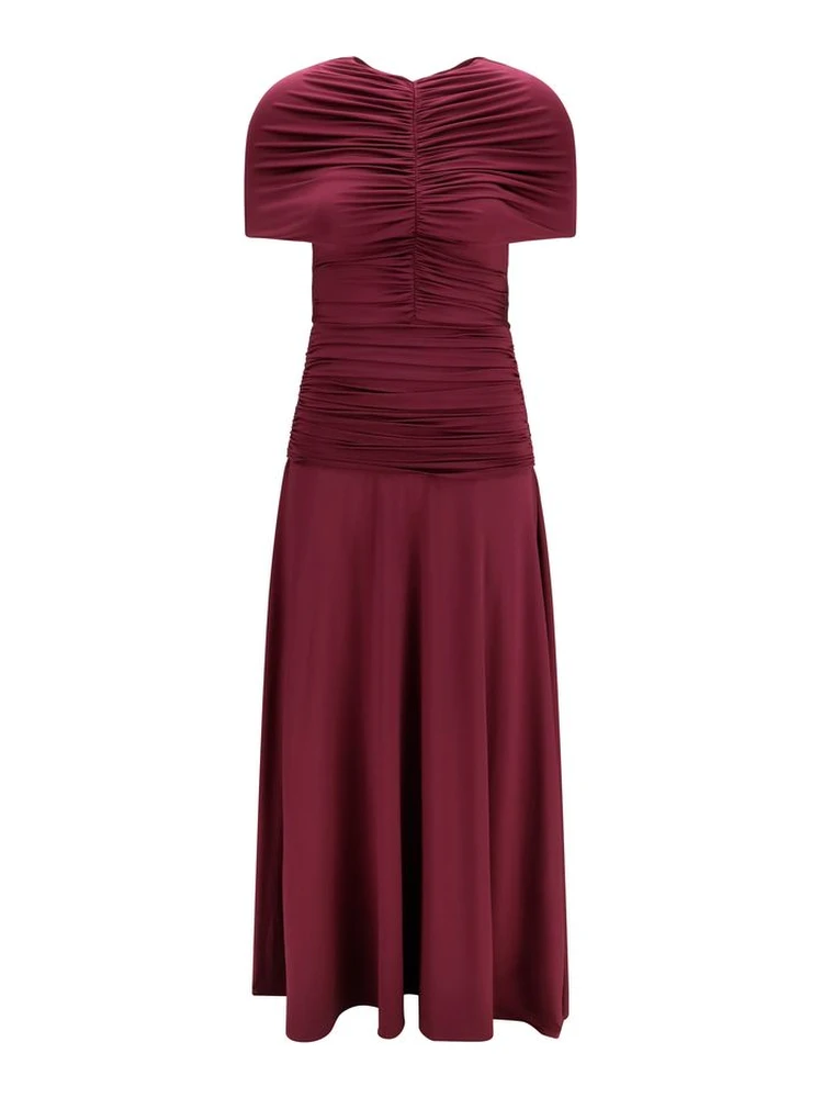 Bordeaux Viscose Casual Dress