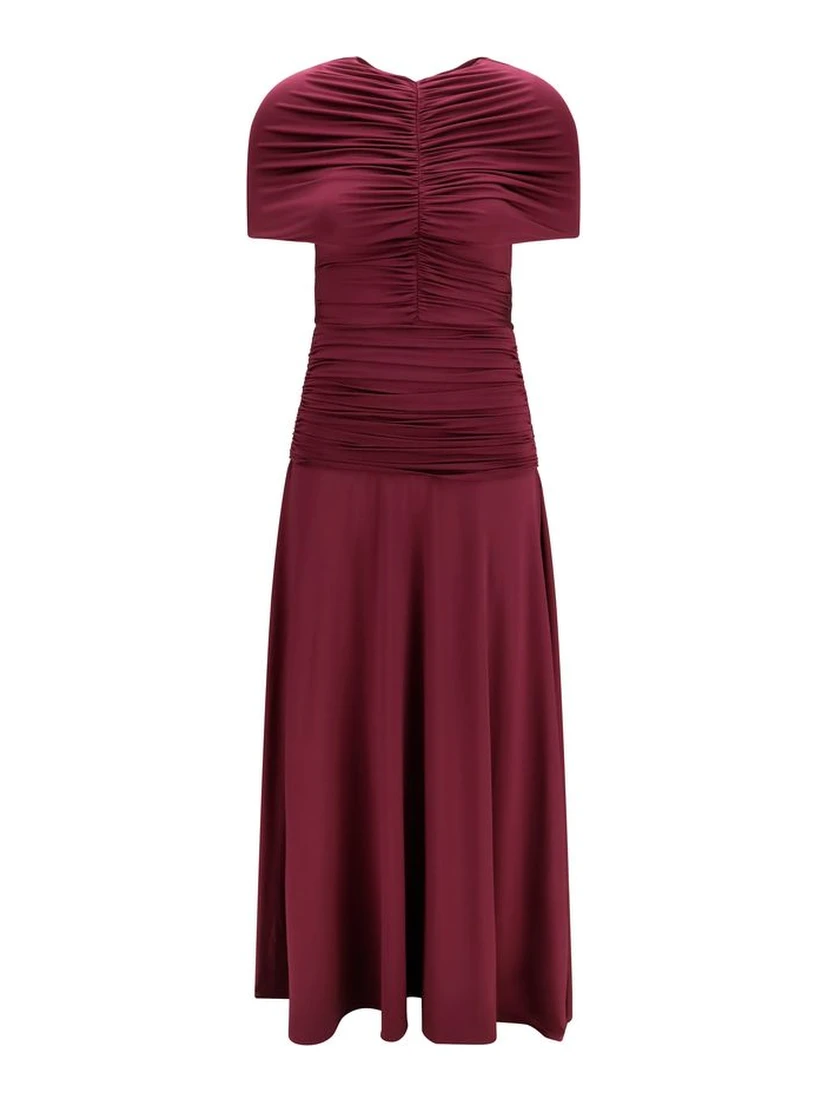 Bordeaux Viscose Casual Dress