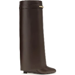 Brown Calf Leather Bos Taurus High Heel Boots