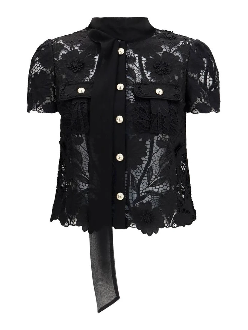 Black Polyester Blouse