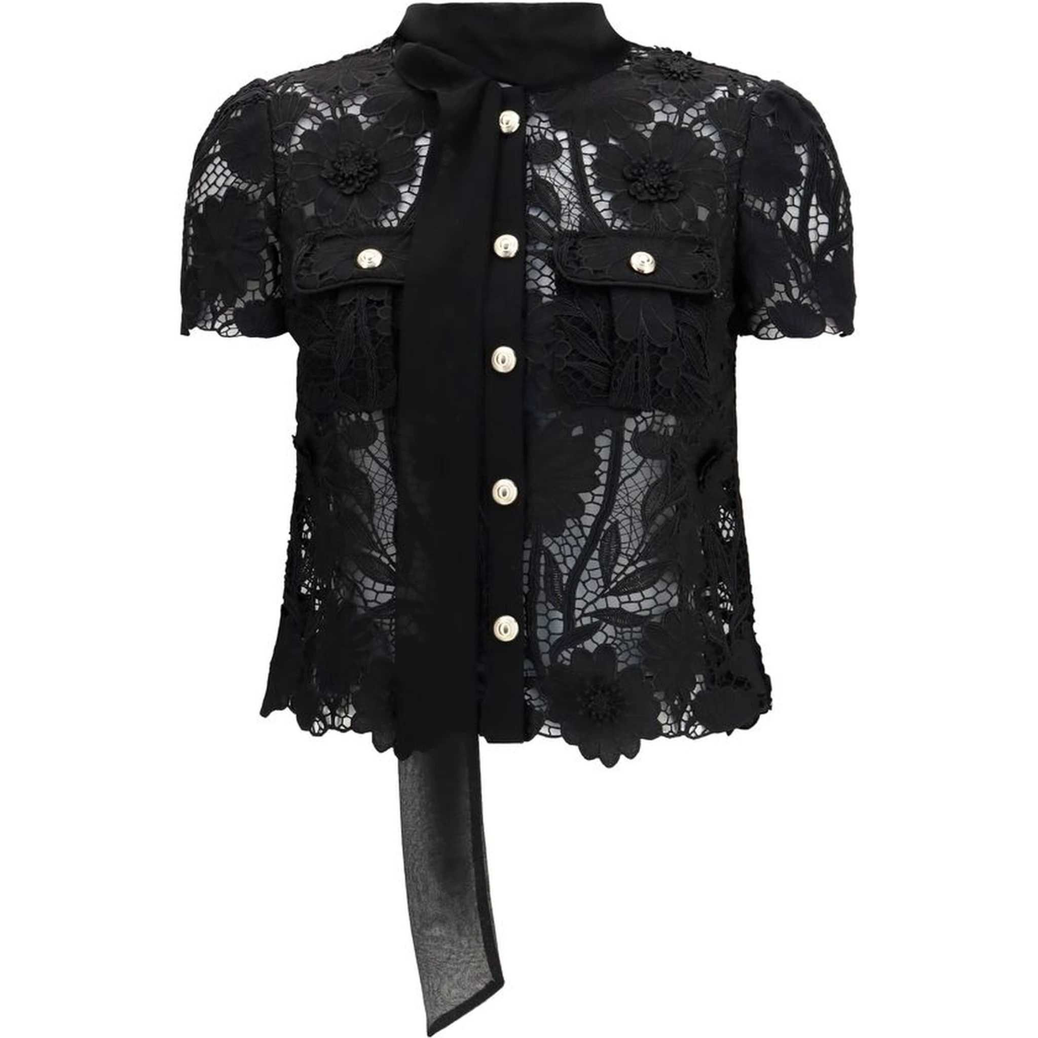 Black Polyester Blouse