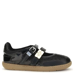 Black Polyester Ballet Flats