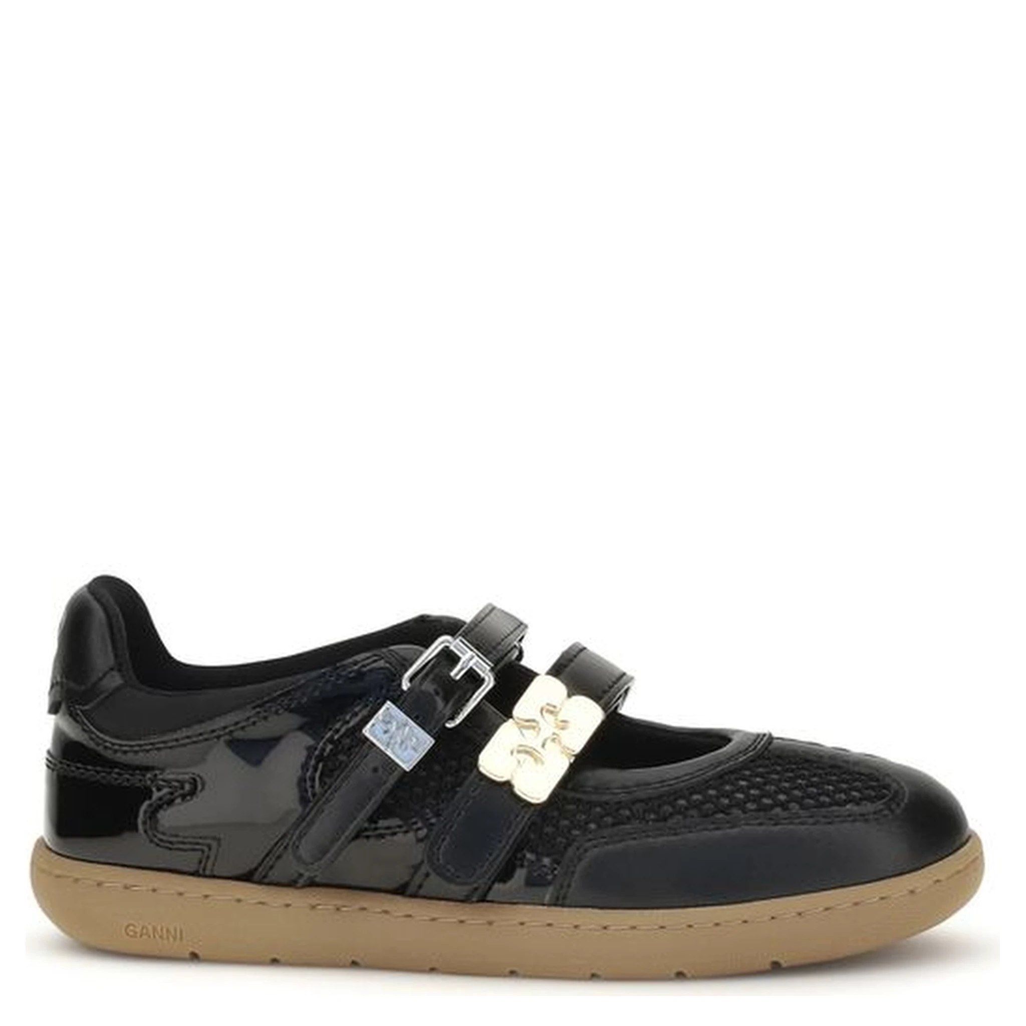 Black Polyester Ballet Flats