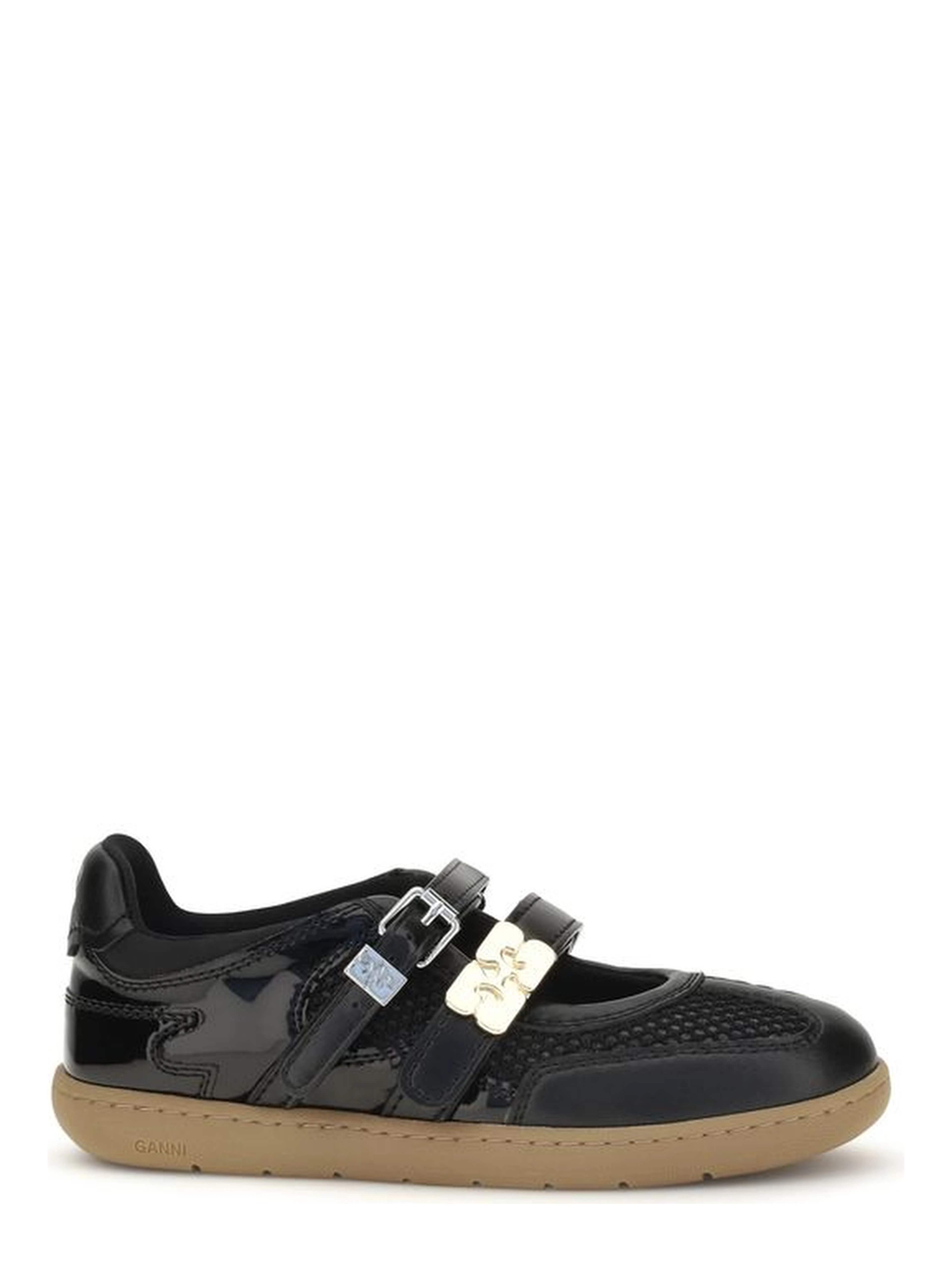 Black Polyester Ballet Flats