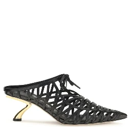 Black Calf Leather Bos Taurus Mules