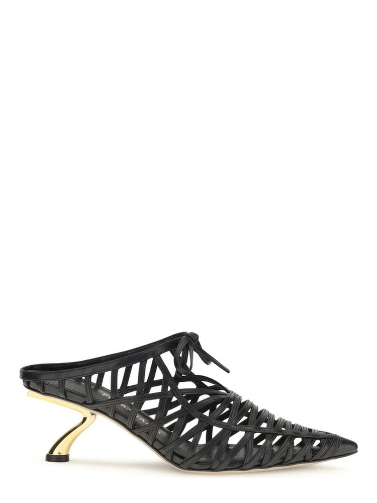 Black Calf Leather Bos Taurus Mules