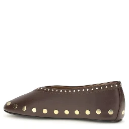 Brown Cotton Ballet Flats
