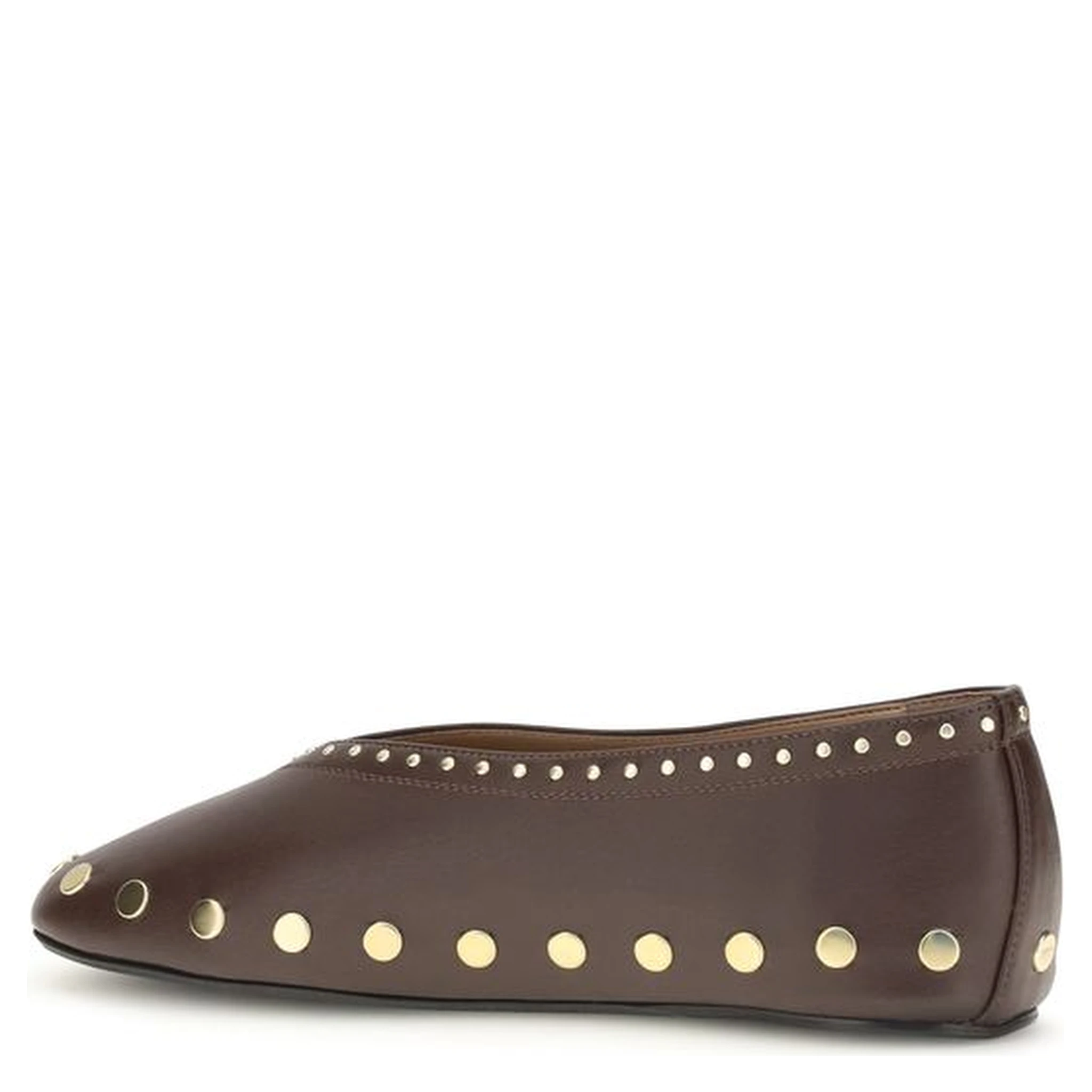 Brown Cotton Ballet Flats