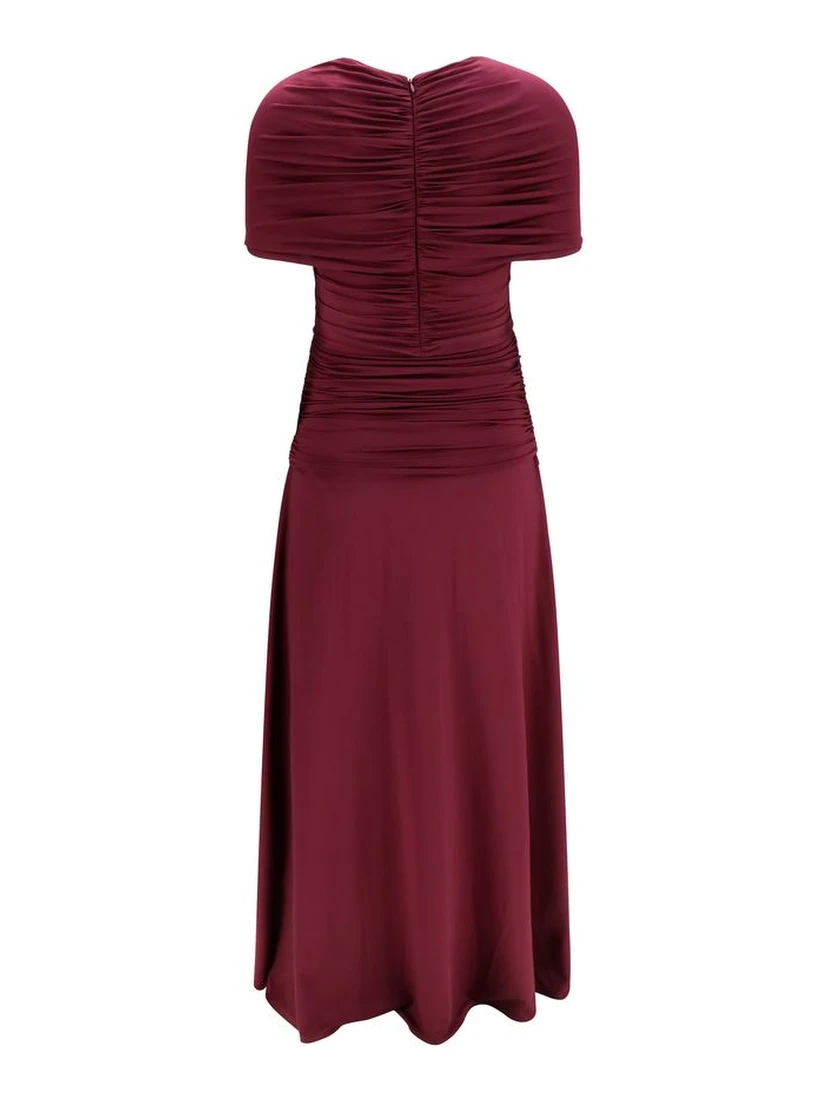Bordeaux Viscose Casual Dress