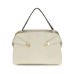Beige Calf Leather Bos Taurus Shoulder Bag