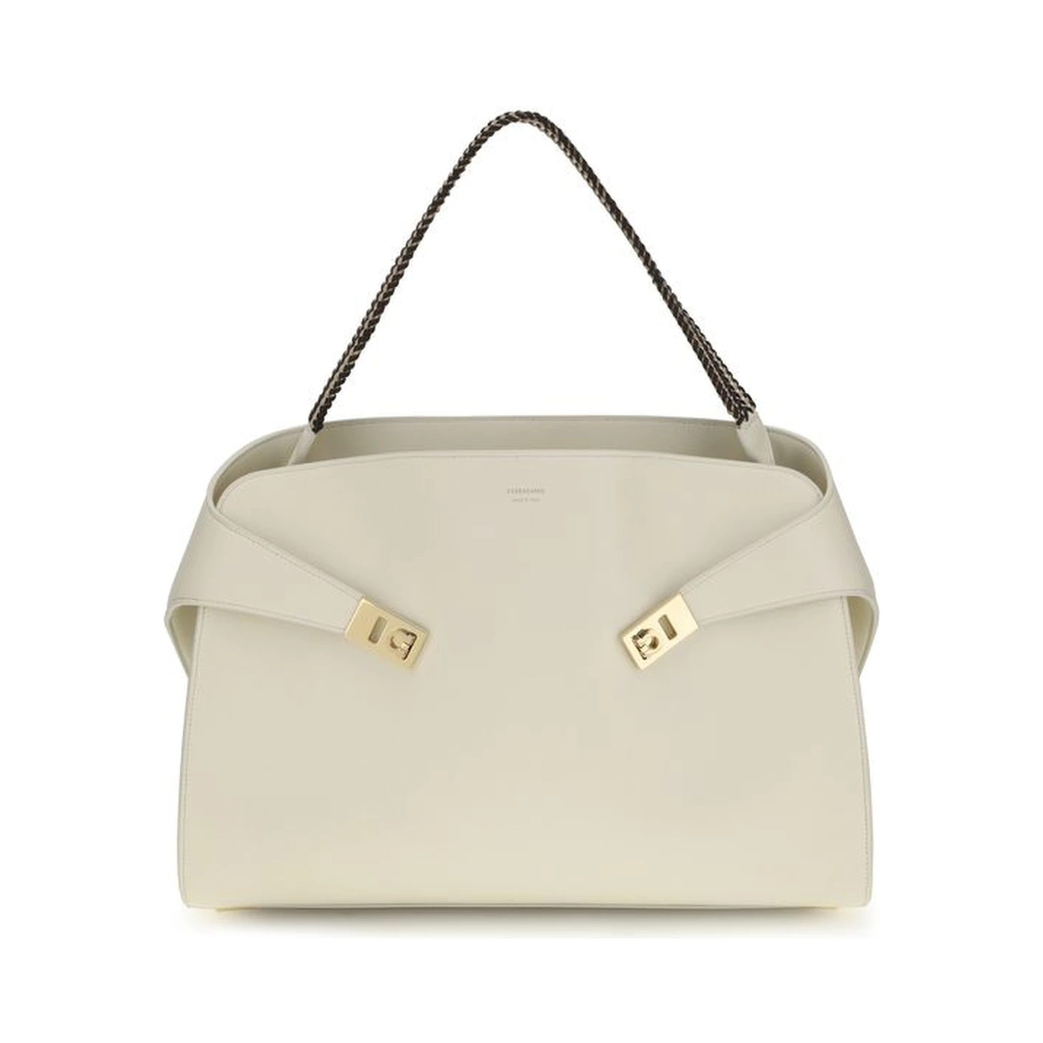 Beige Calf Leather Bos Taurus Shoulder Bag