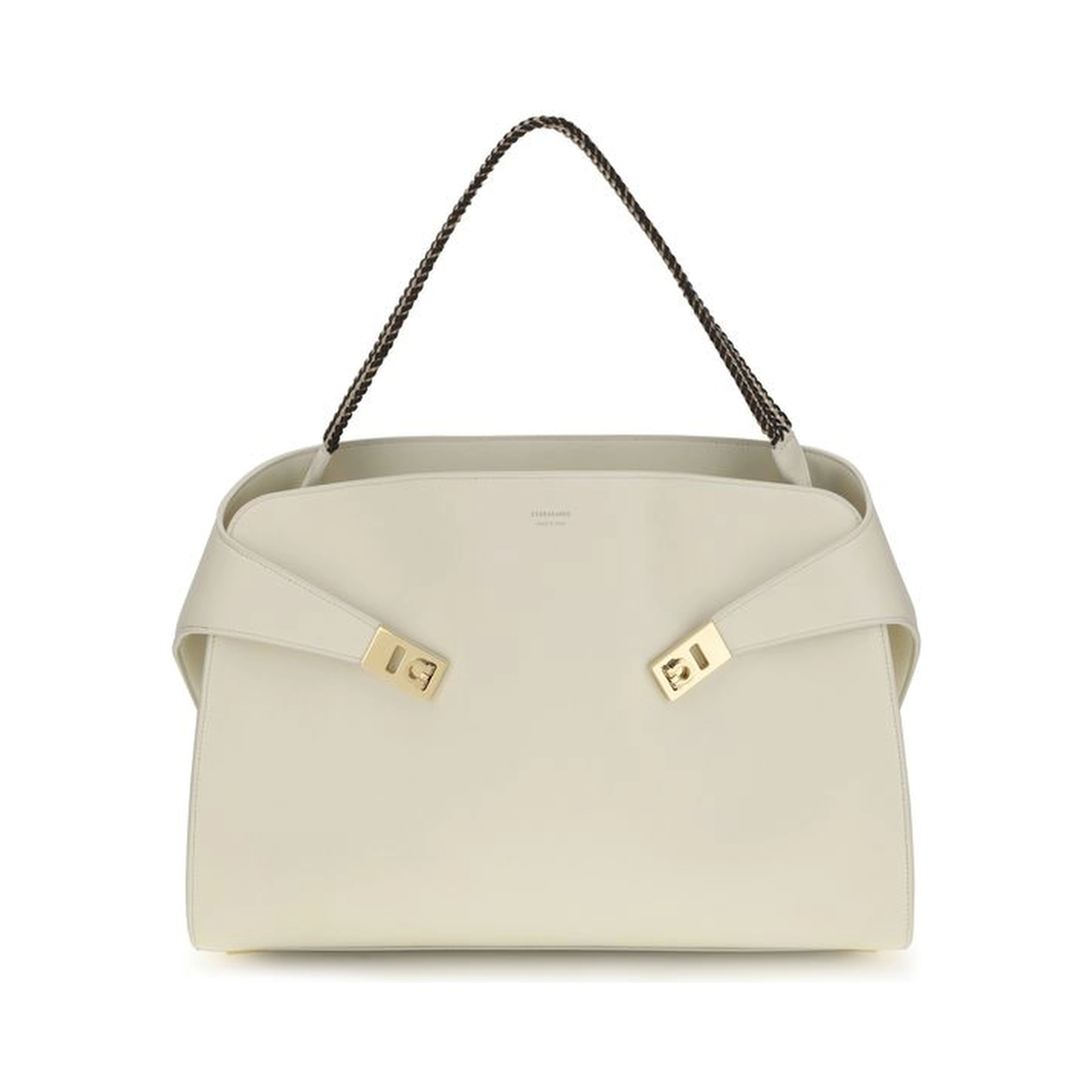 Beige Calf Leather Bos Taurus Shoulder Bag