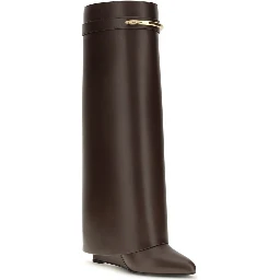 Brown Calf Leather Bos Taurus High Heel Boots