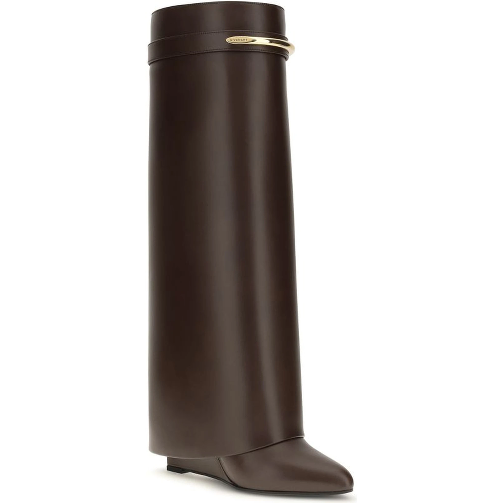 Brown Calf Leather Bos Taurus High Heel Boots