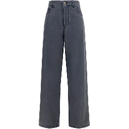 Black Cotton Straight-Leg Jeans
