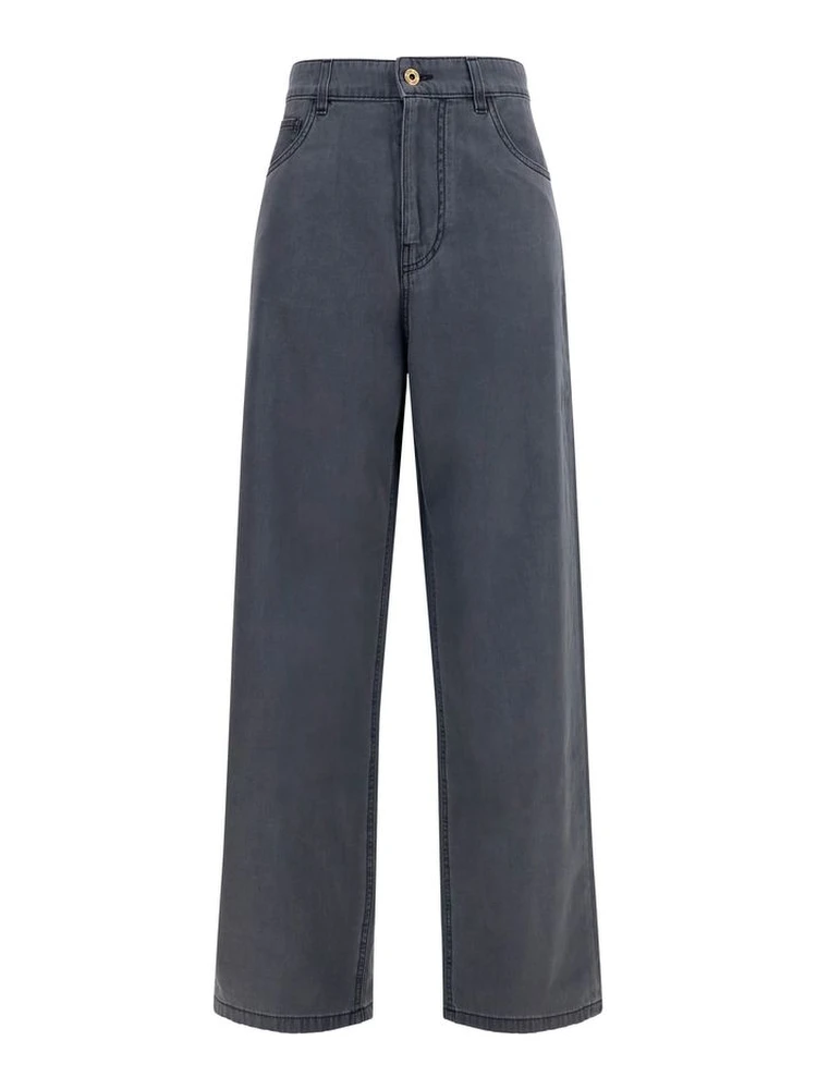 Black Cotton Straight-Leg Jeans