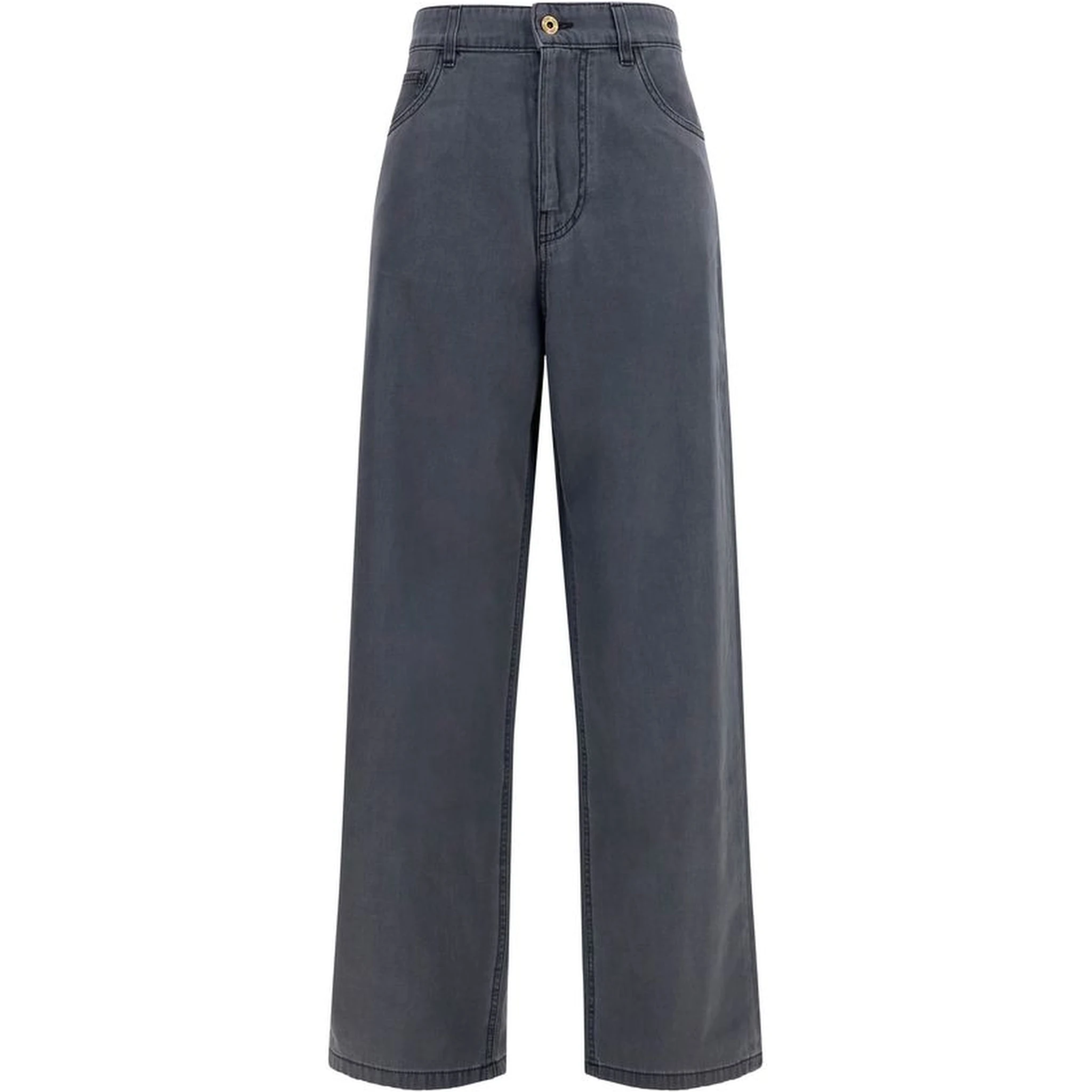Black Cotton Straight-Leg Jeans