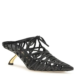 Black Calf Leather Bos Taurus Mules
