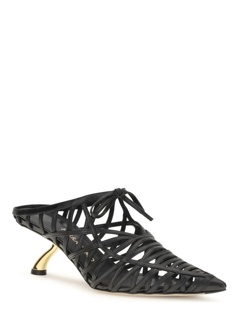 Black Calf Leather Bos Taurus Mules