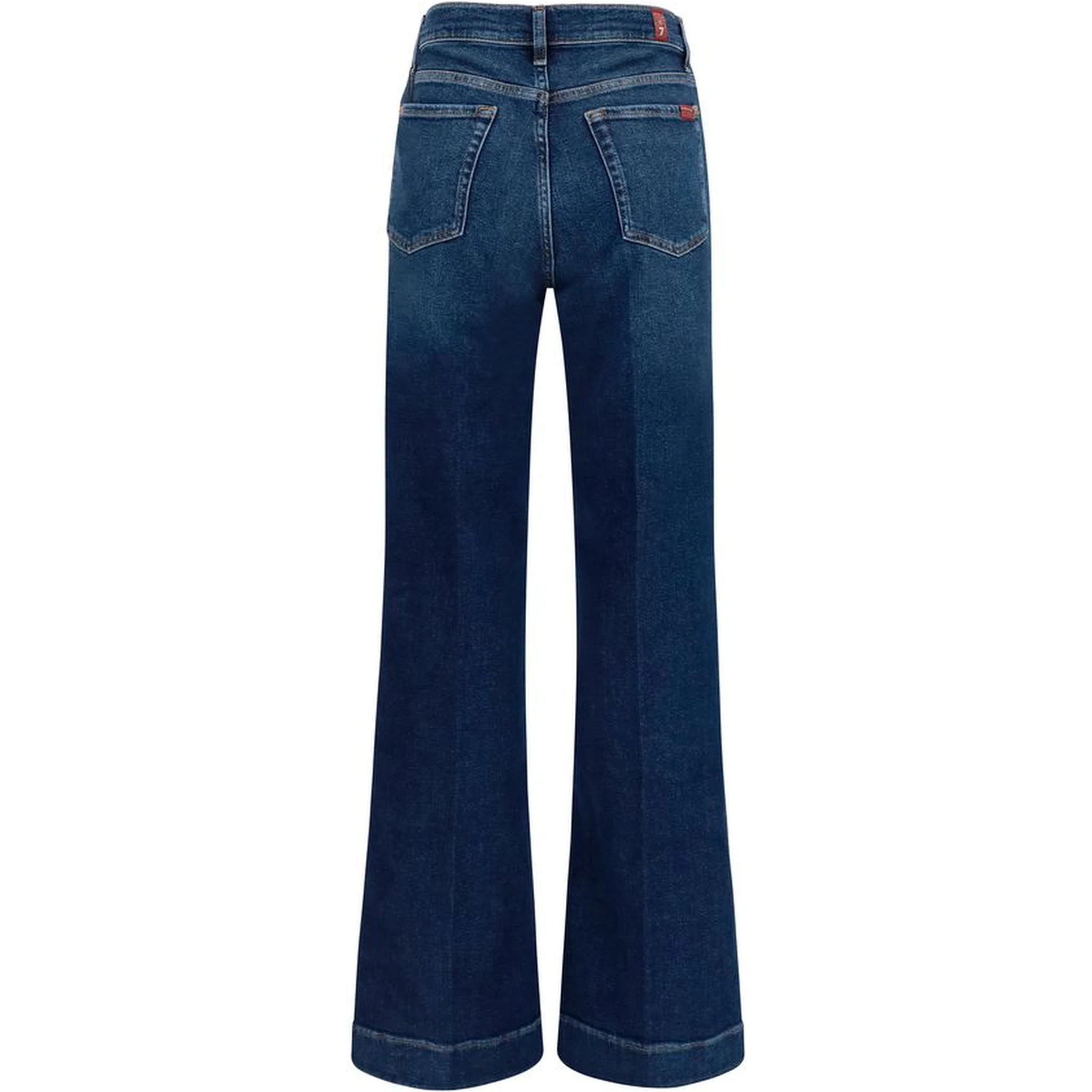 Blue Cotton Flared Jeans