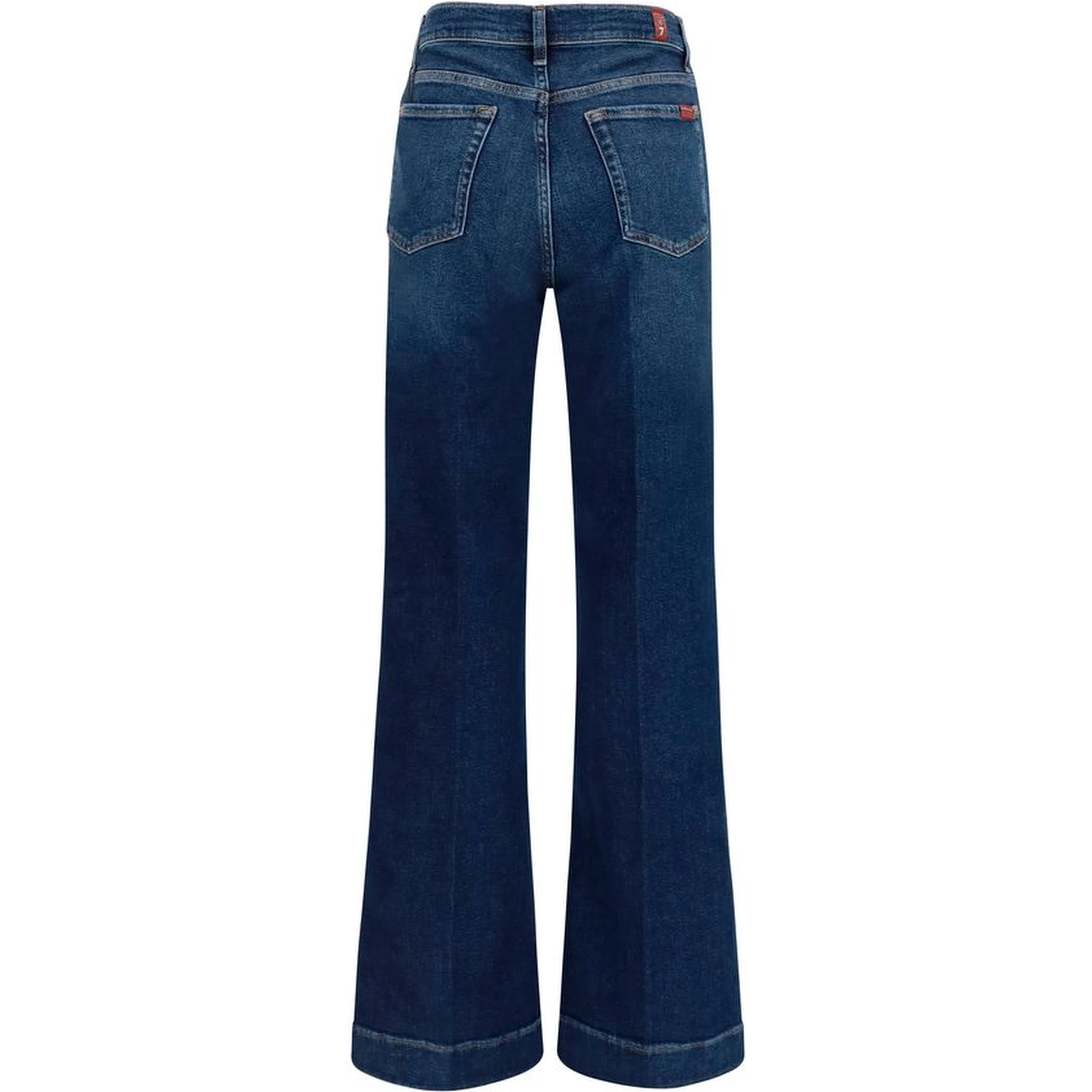 Blue Cotton Flared Jeans