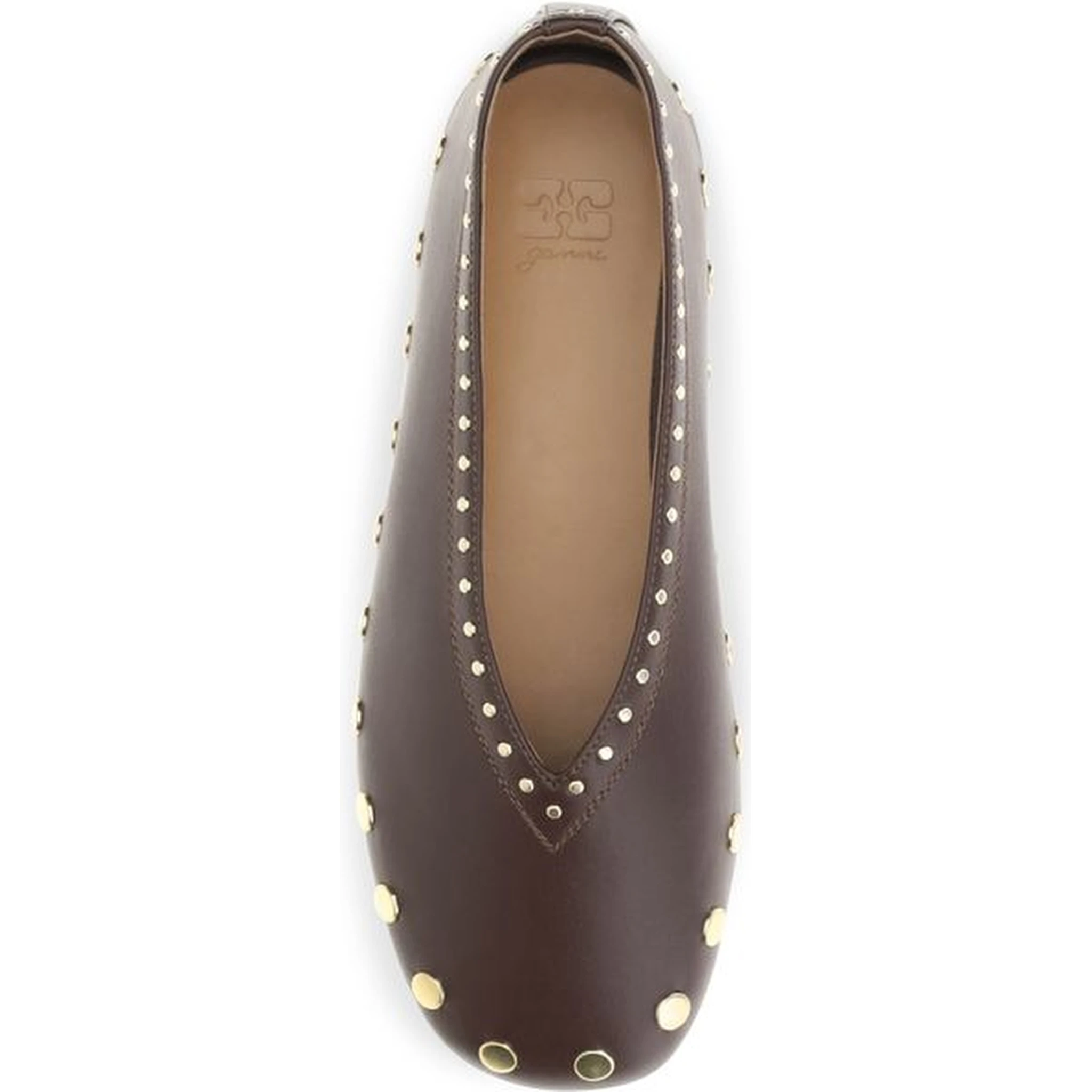Brown Cotton Ballet Flats