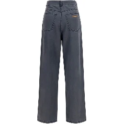 Black Cotton Straight-Leg Jeans