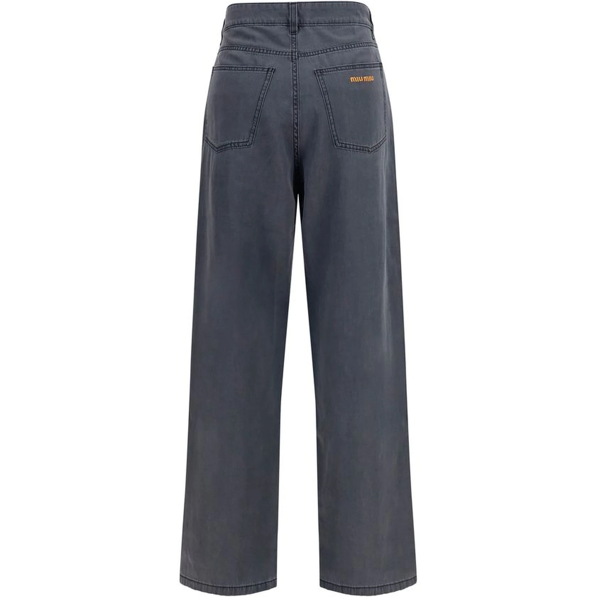 Black Cotton Straight-Leg Jeans
