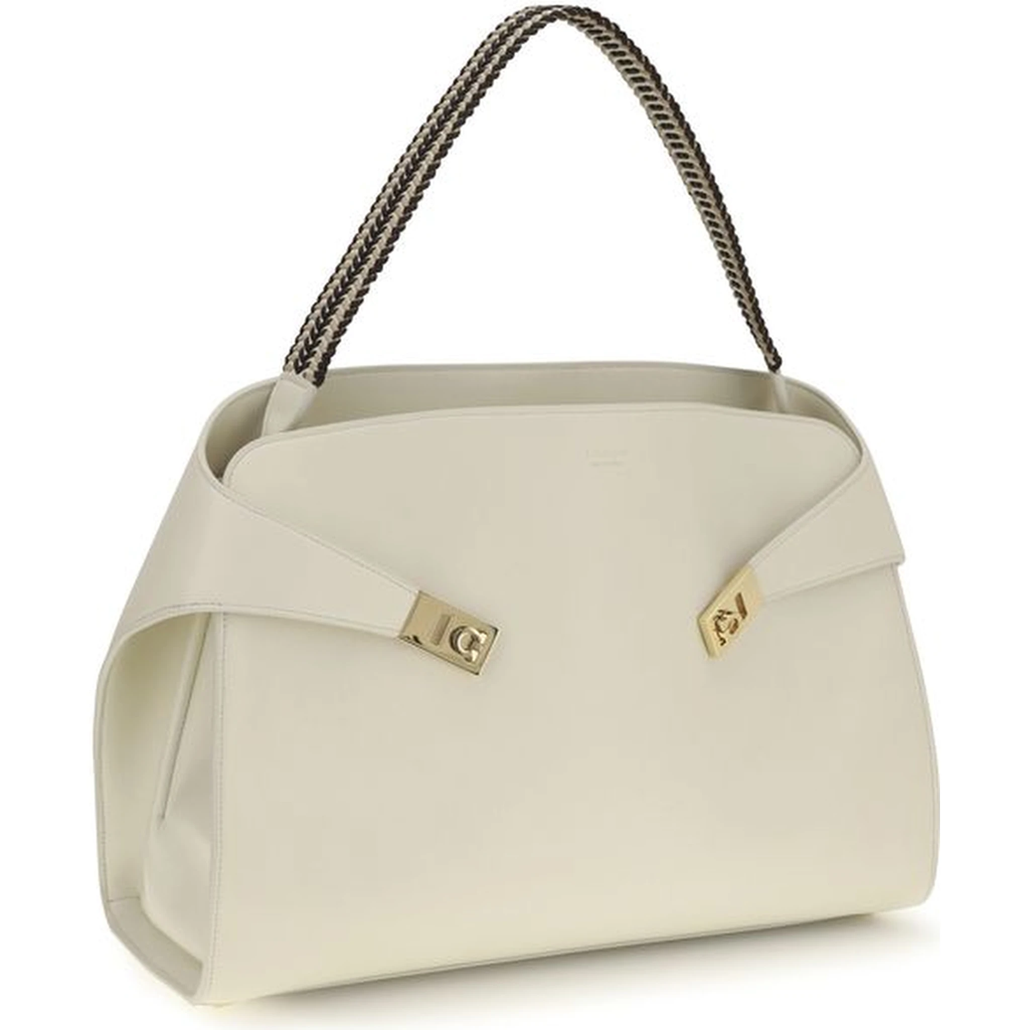 Beige Calf Leather Bos Taurus Shoulder Bag
