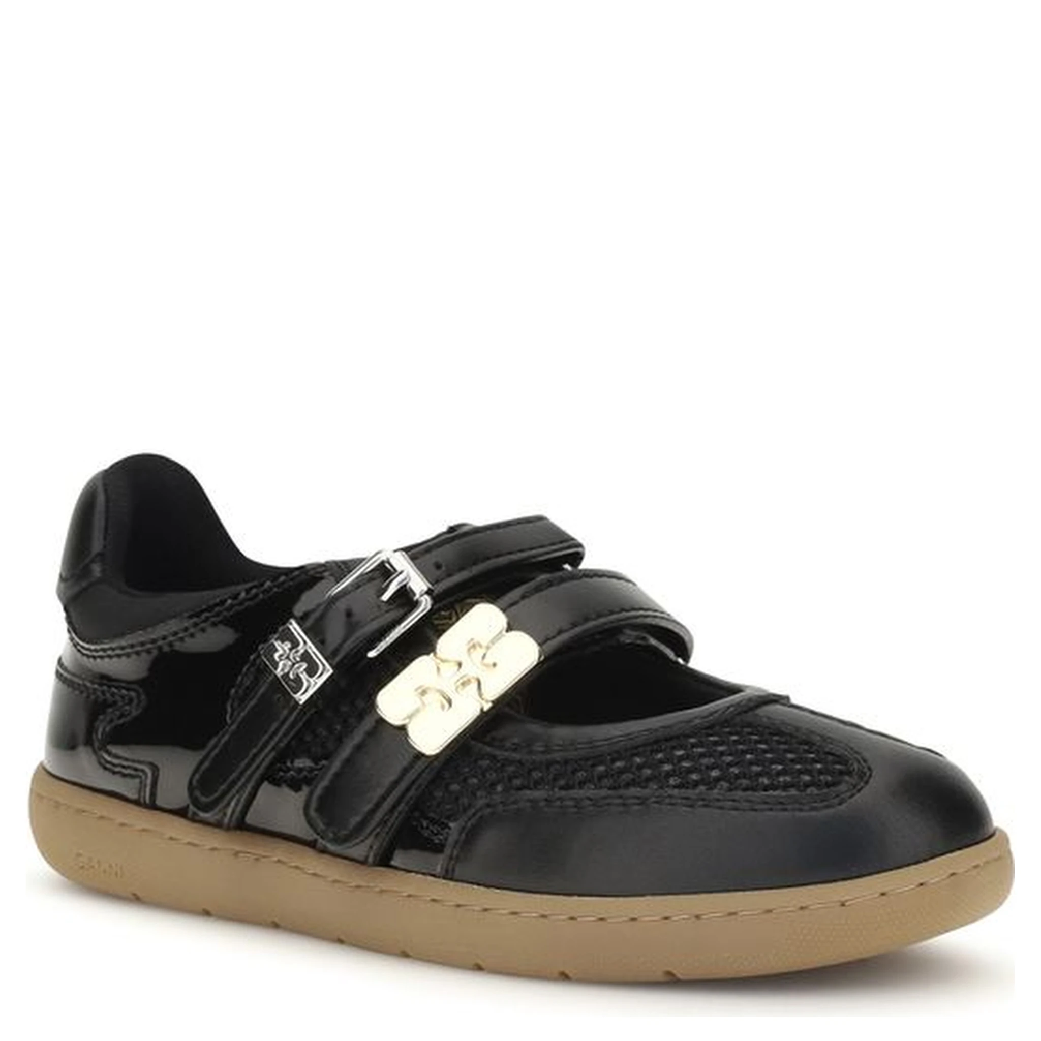 Black Polyester Ballet Flats