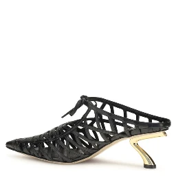 Black Calf Leather Bos Taurus Mules