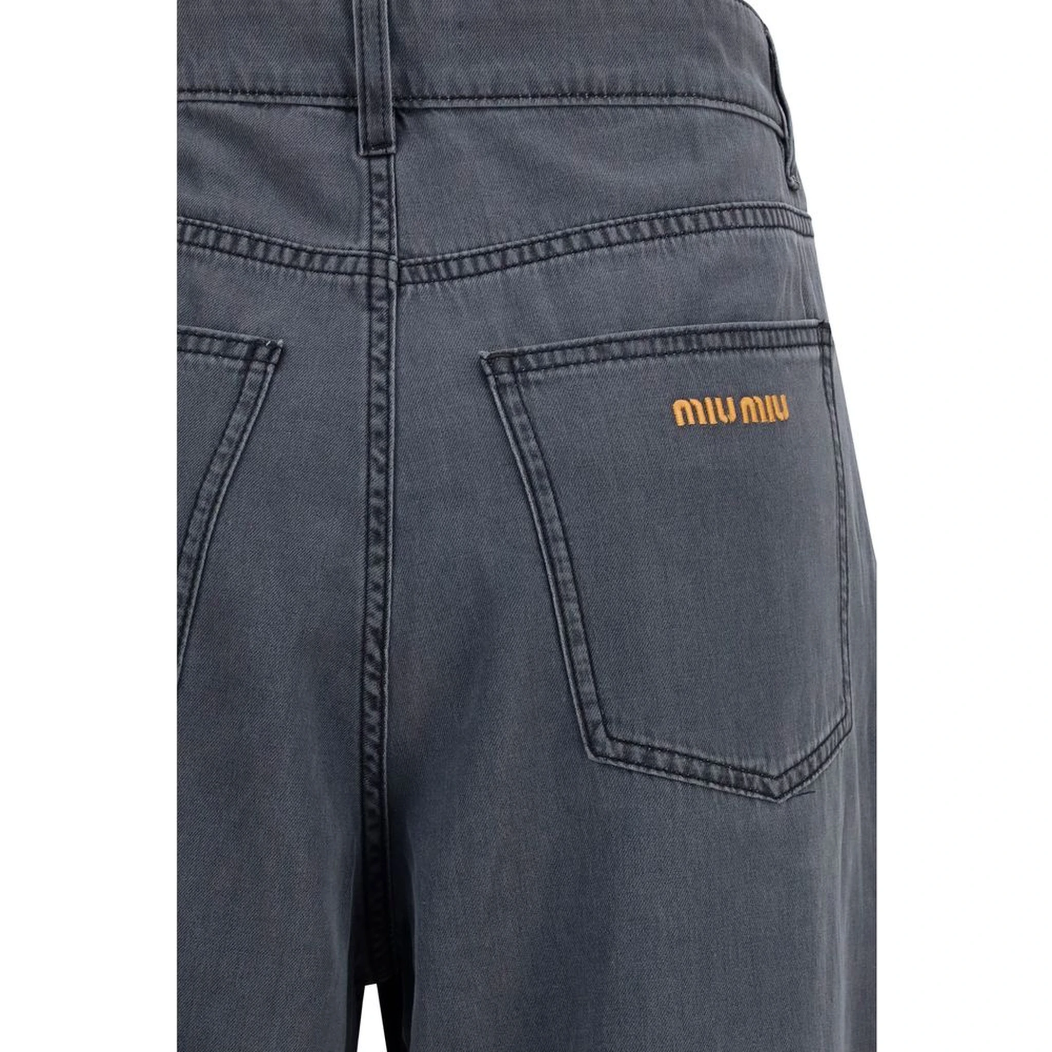 Black Cotton Straight-Leg Jeans