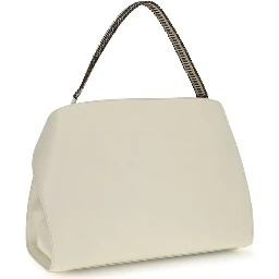 Beige Calf Leather Bos Taurus Shoulder Bag