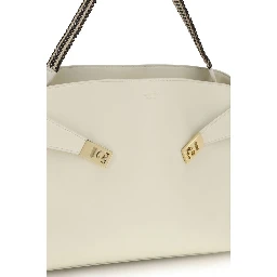 Beige Calf Leather Bos Taurus Shoulder Bag
