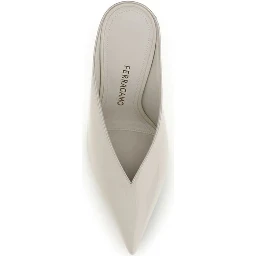 Beige Calf Leather Bos Taurus Mules