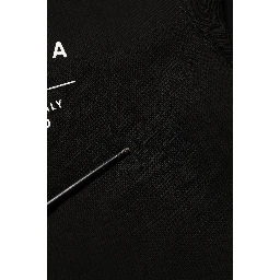 Black Cotton Logo Print Sweatshirt Sweater