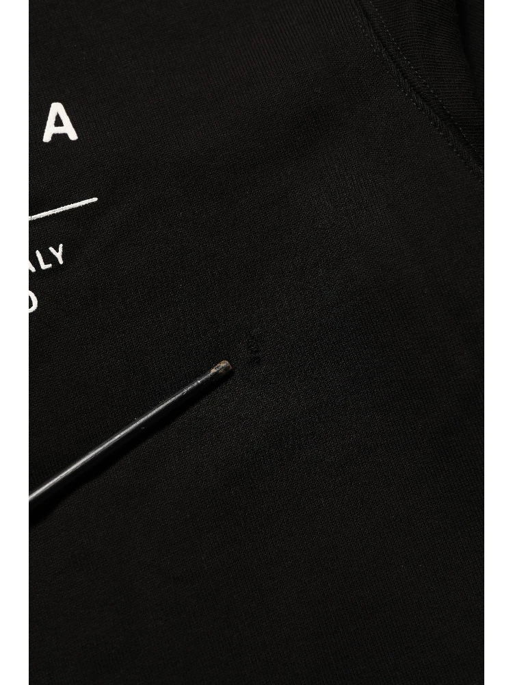 Black Cotton Logo Print Sweatshirt Sweater