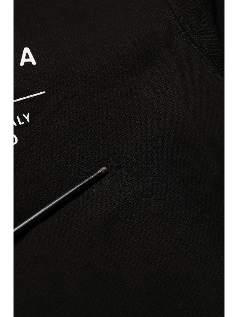 Black Cotton Logo Print Sweatshirt Sweater