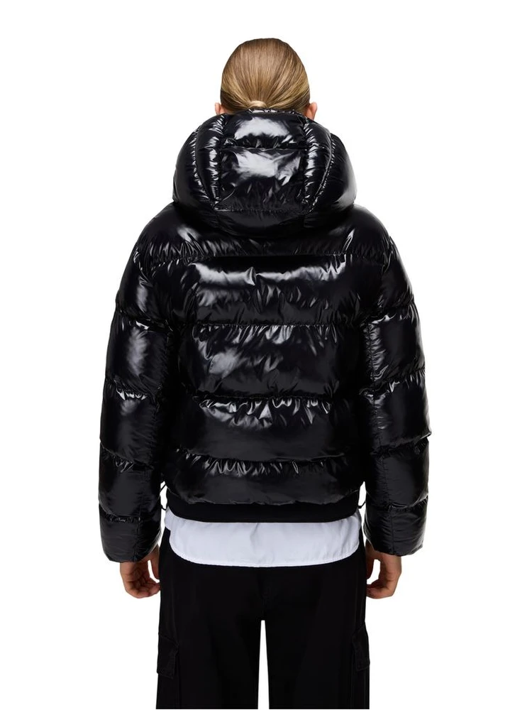 Black Recycled Polyester Full-Length Jacket alternative