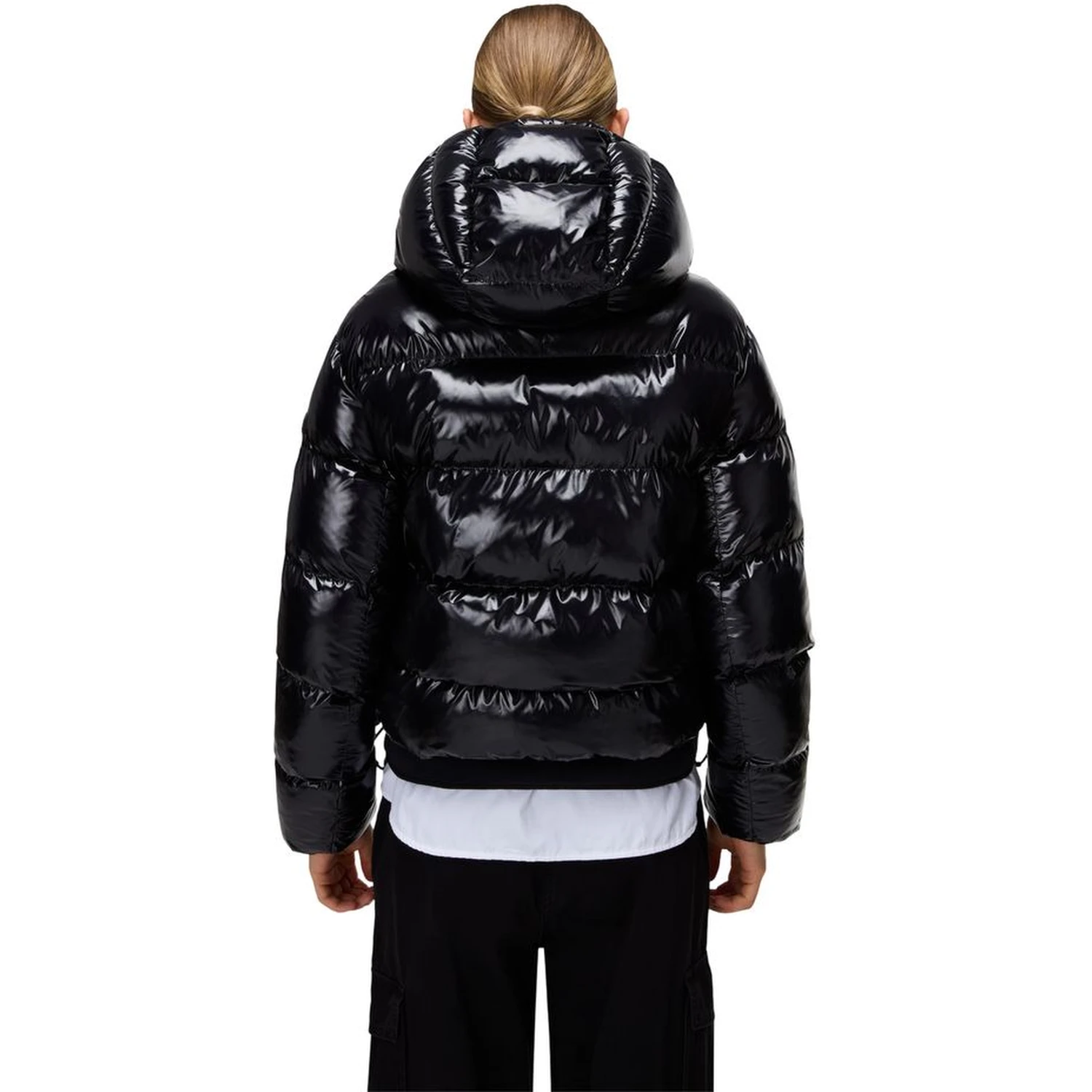 Black Recycled Polyester Full-Length Jacket