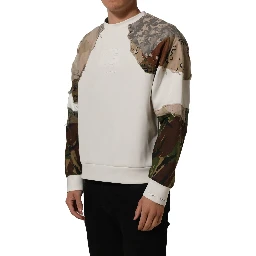 Multicolor Camo Patchwork Sweatshirt Sweater