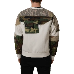 Multicolor Camo Patchwork Sweatshirt Sweater